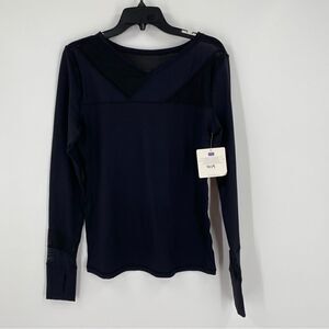 MSP by Miracle Suit Women’s Round Neck Long Sleeve Black Workout Top size M